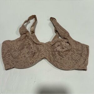 Wacoal Halo Lace Full Figure Underwire Bra, Beige, Sz 34D, Feminine, Classic